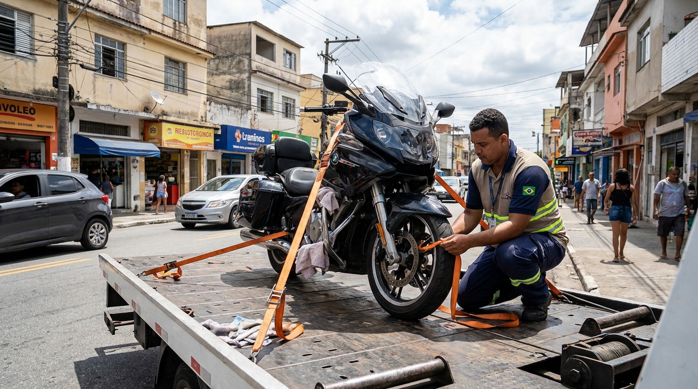 Remoção de Moto em Pane na Aparecida, Santos‑SP